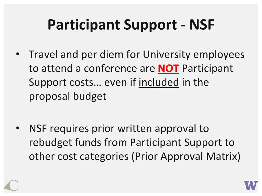 participant support nsf