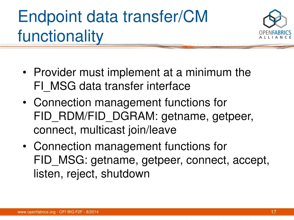 endpoint data transfer cm functionality