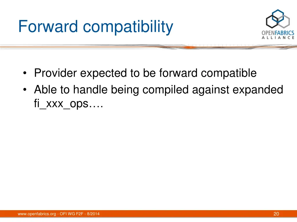 forward compatibility