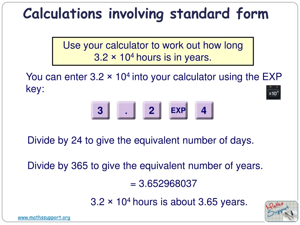 calculations involving standard form 3