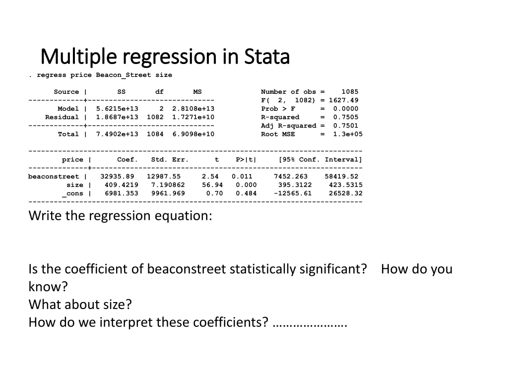multiple regression in stata multiple regression