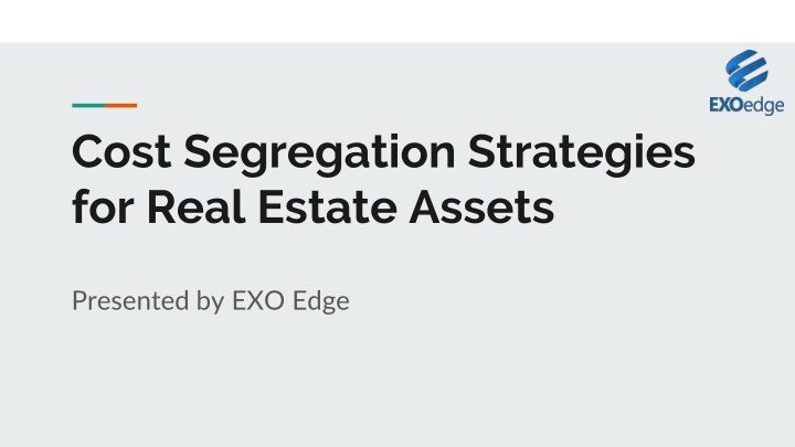 cost segregation strategies for real estate assets