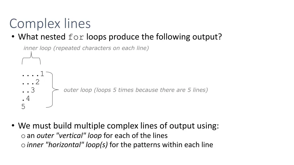 complex lines what nested for loops produce