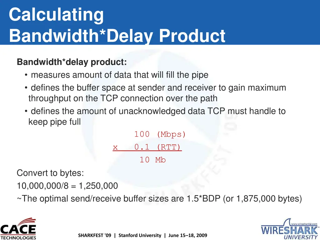 calculating bandwidth delay product