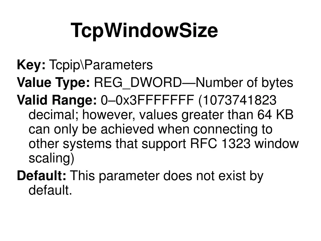 tcpwindowsize