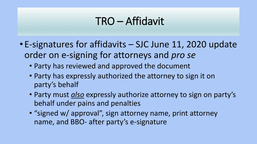 tro tro affidavit affidavit
