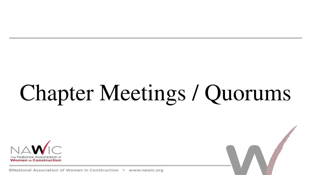 chapter meetings quorums