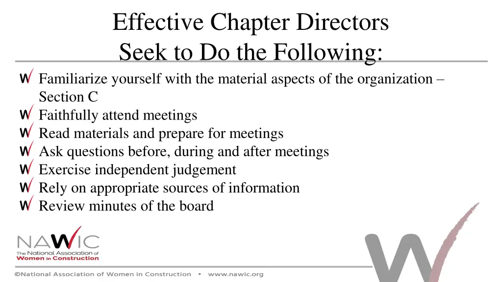 effective chapter directors seek