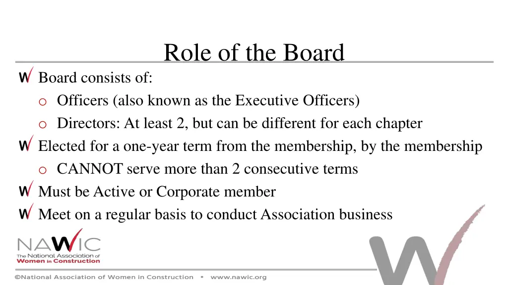 role of the board