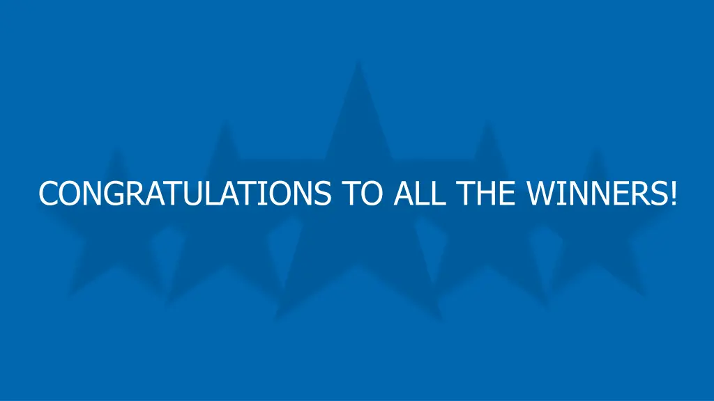 congratulations to all the winners