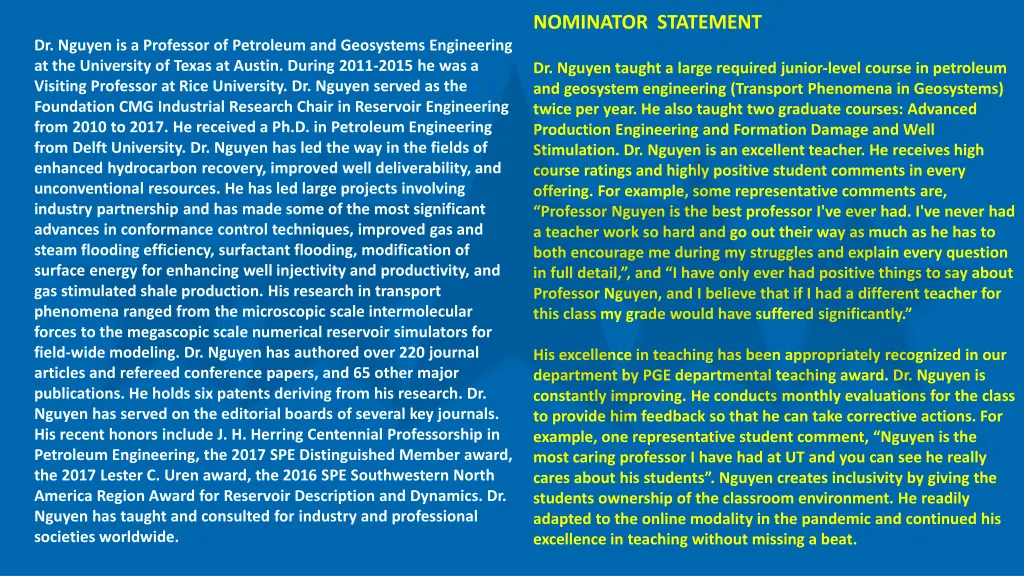 nominator statement 1