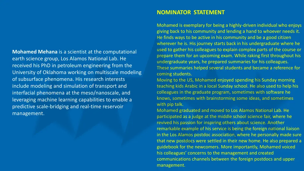 nominator statement 2