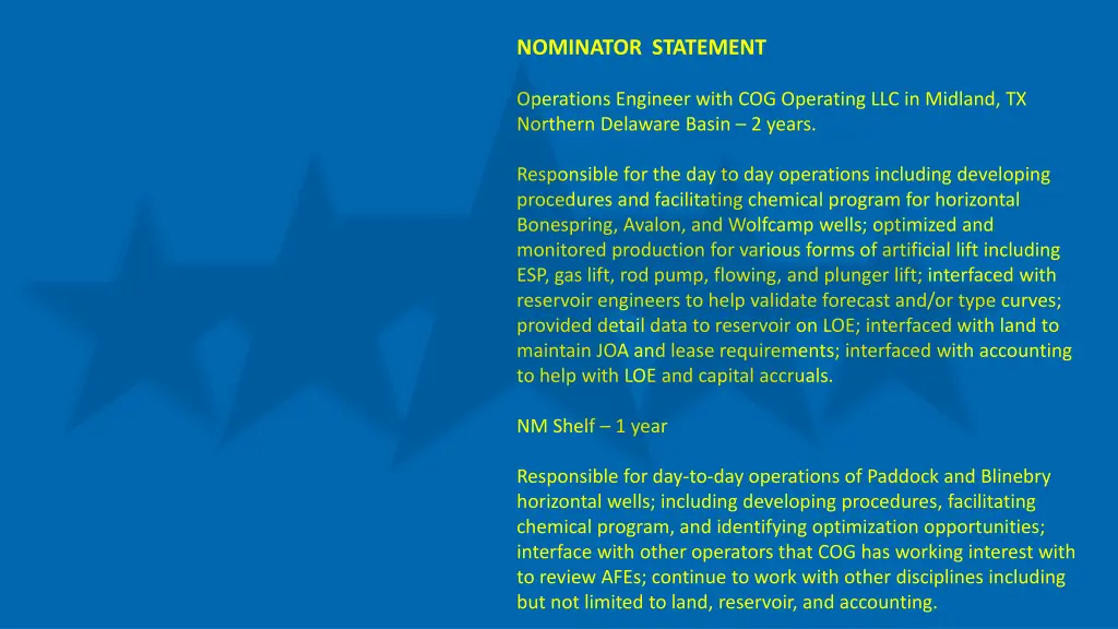 nominator statement