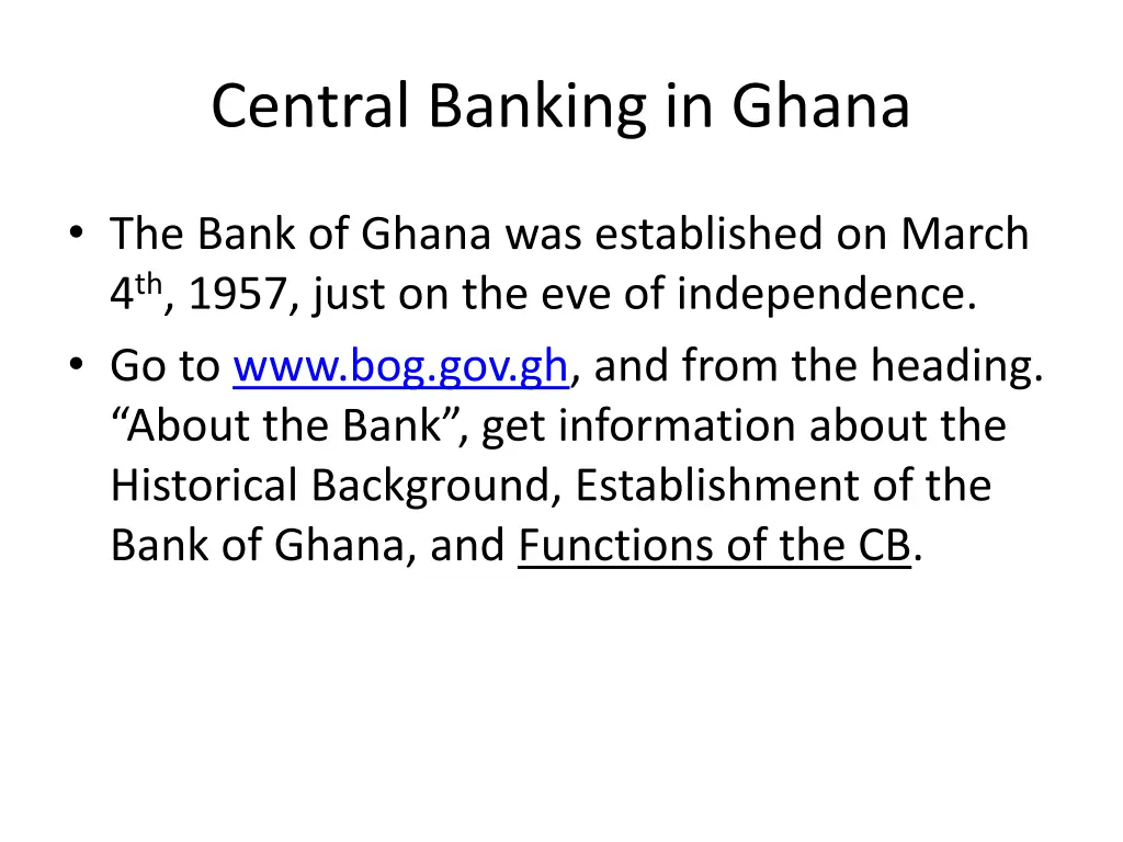 central banking in ghana