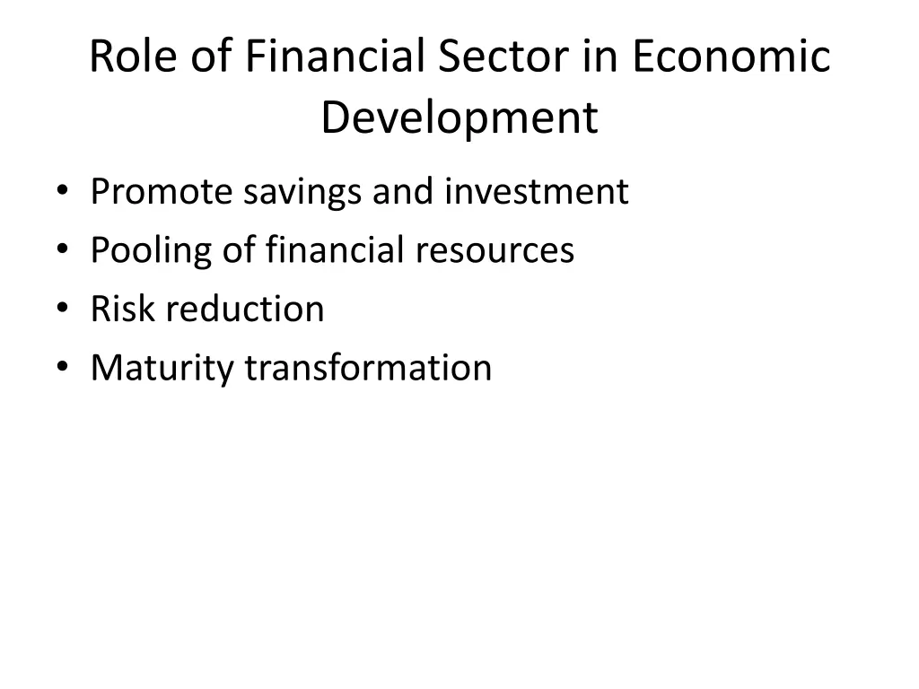 role of financial sector in economic development