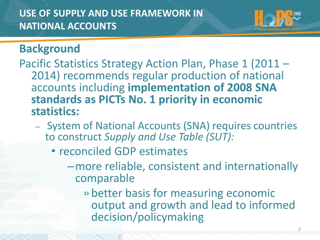 use of supply and use framework in national