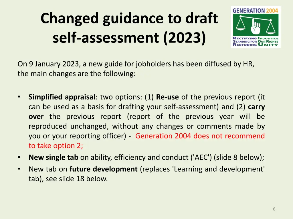 changed guidance to draft self assessment 2023
