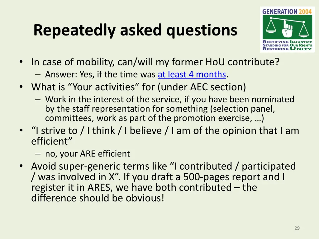 repeatedly asked questions