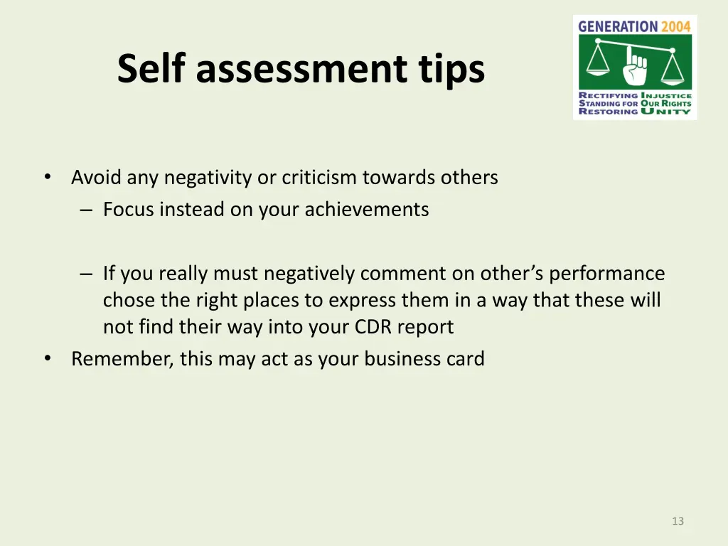 self assessment tips 2
