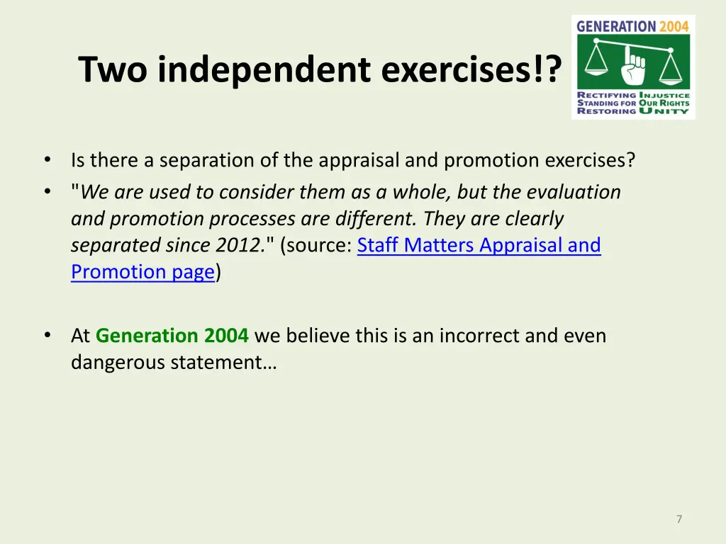 two independent exercises