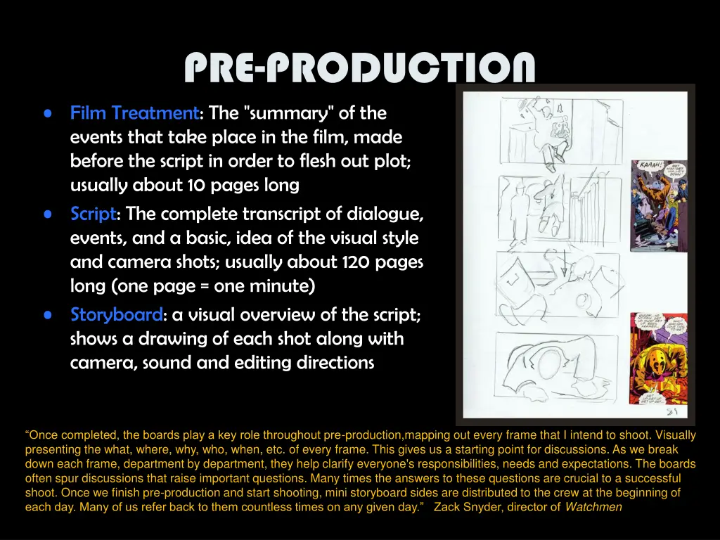 pre production film treatment the summary