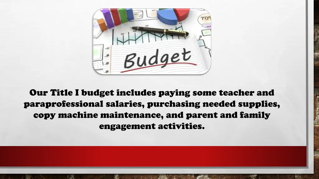 our title i budget includes paying some teacher