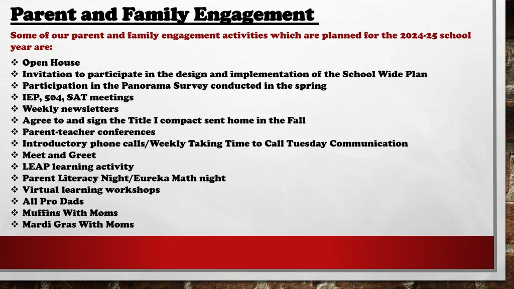 parent and family engagement parent and family