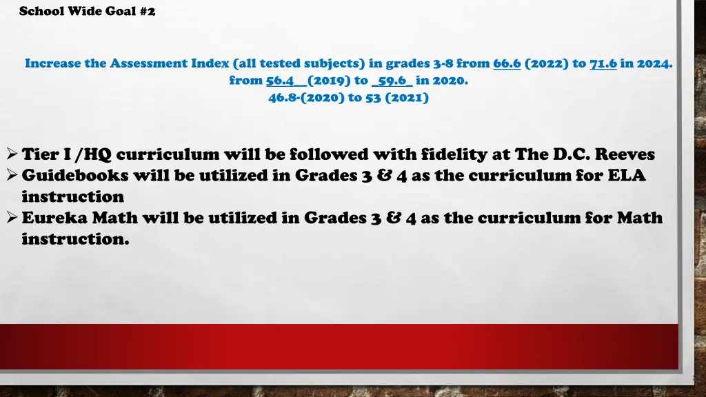 school wide goal 2