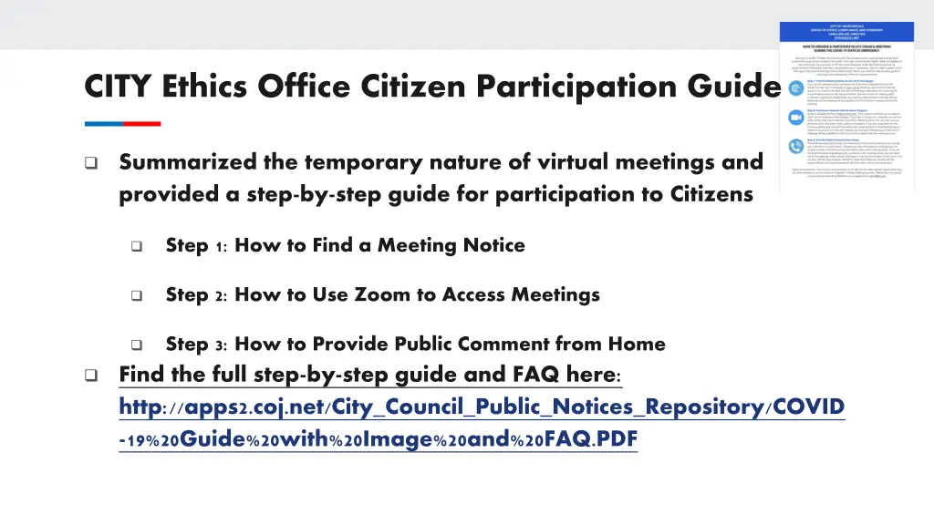 city ethics office citizen participation guide