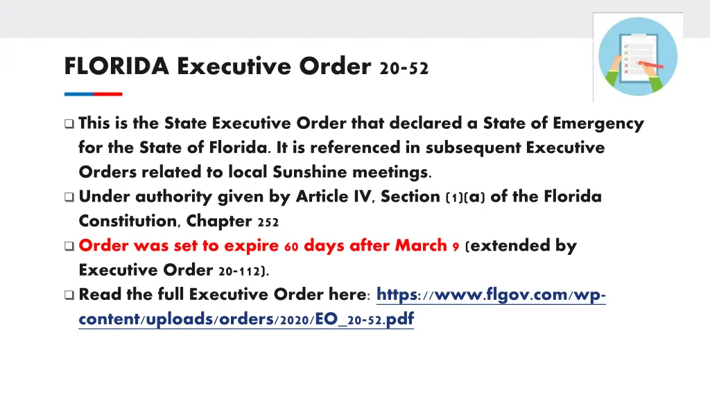 florida executive order 20 52