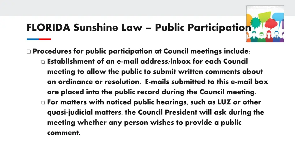 florida sunshine law public participation 1