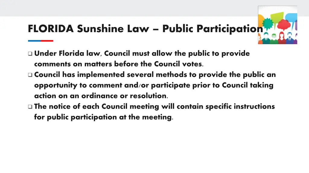 florida sunshine law public participation