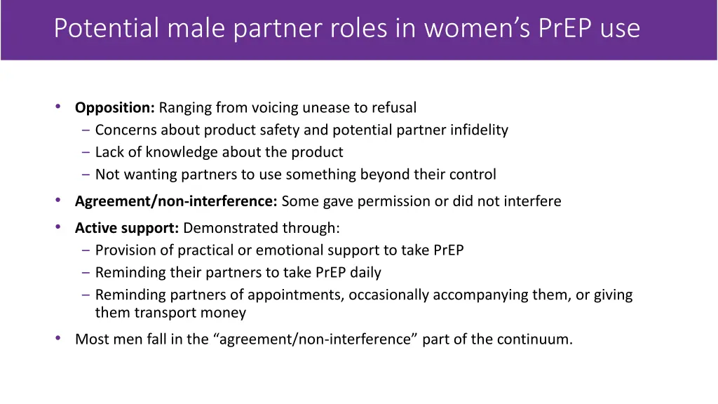 potential male partner roles in women s prep use