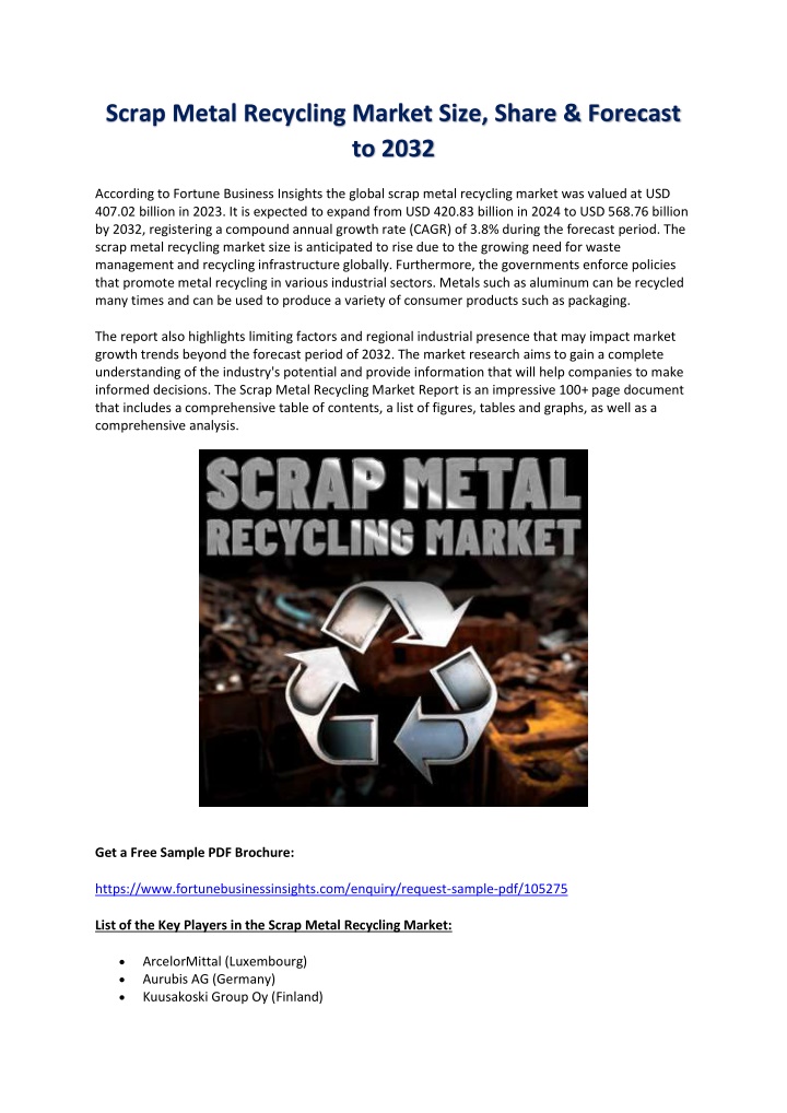scrap metal recycling market size share forecast