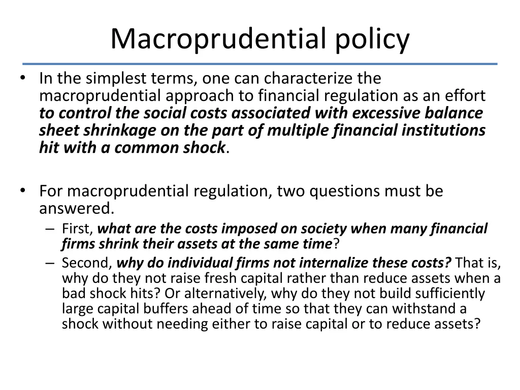 macroprudential policy