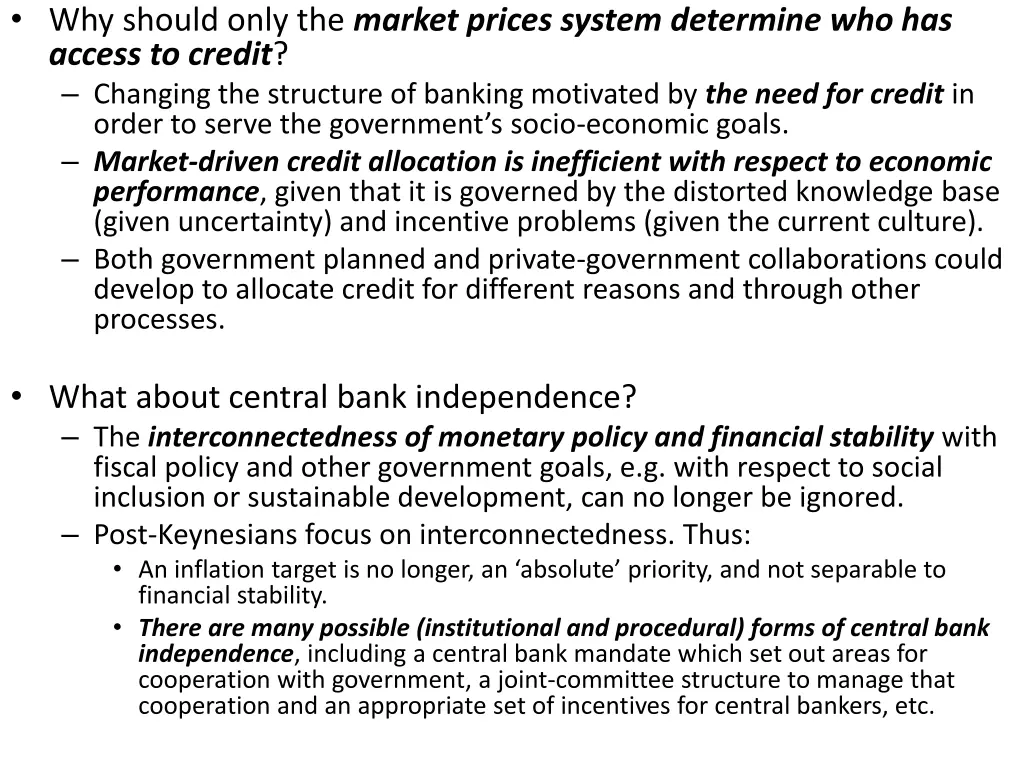 why should only the market prices system