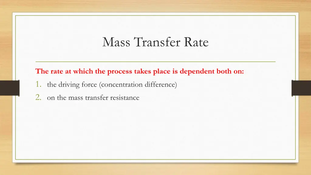 mass transfer rate