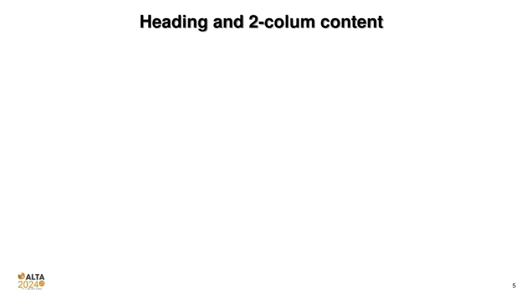 heading and 2 colum content