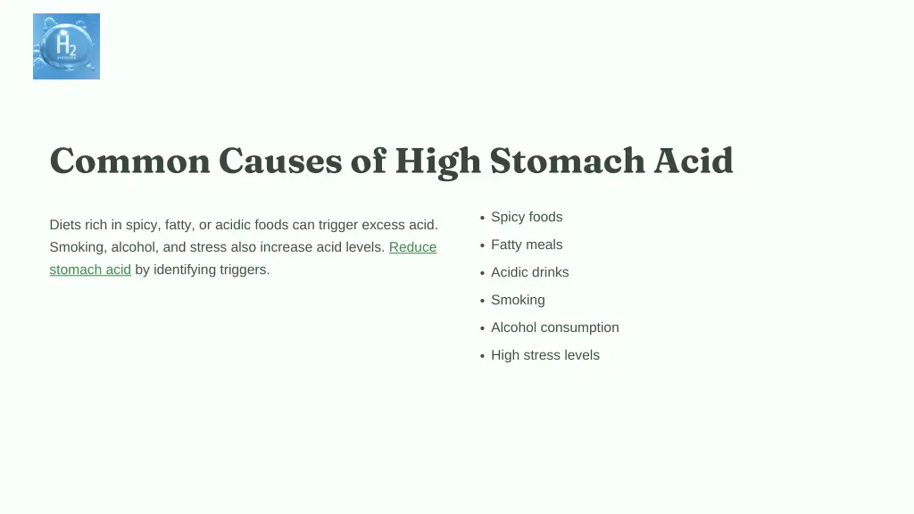 common causes of high stomach acid