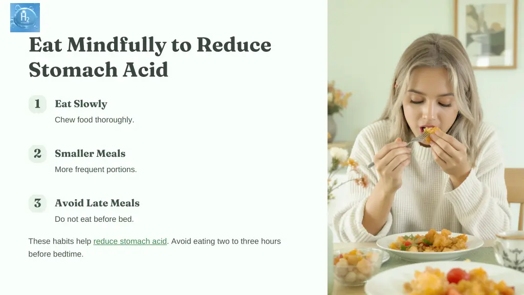 eat mindfully to reduce stomach acid