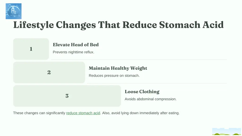 lifestyle changes that reduce stomach acid
