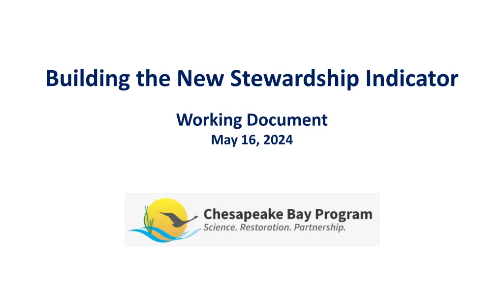 building the new stewardship indicator