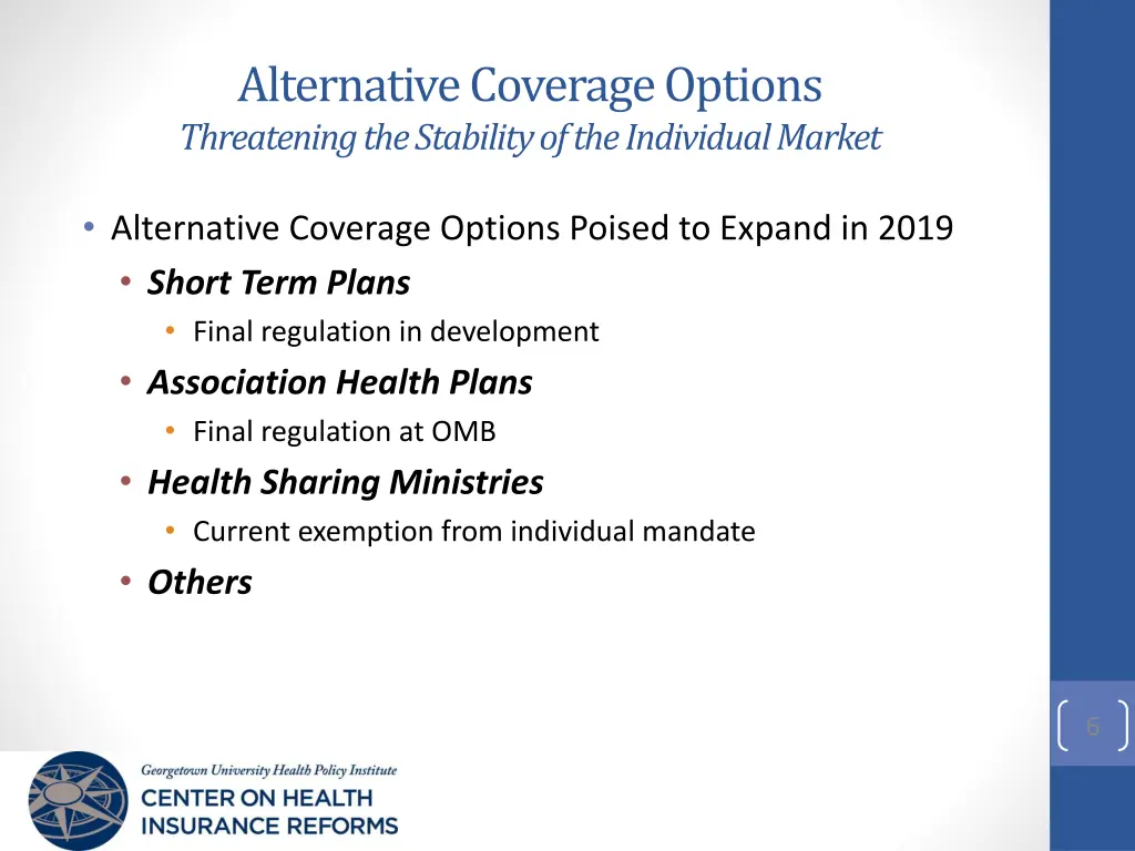 alternative coverage options threatening 1