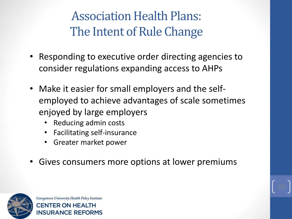 association health plans the intent of rule change