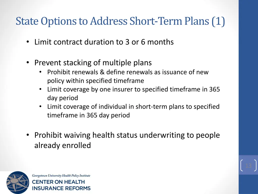 state options to address short term plans 1