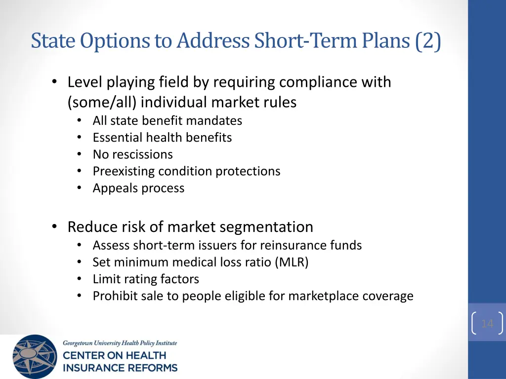 state options to address short term plans 2