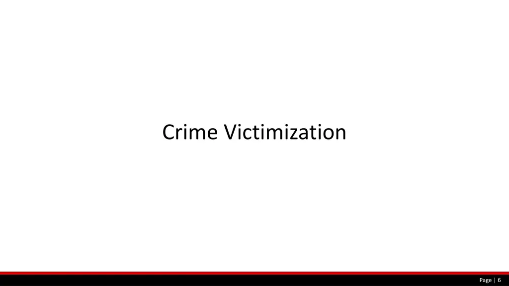 crime victimization