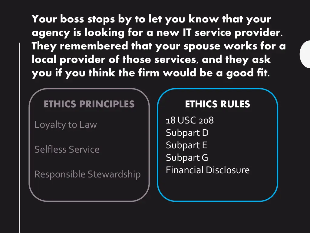 your boss stops by to let you know that your 1