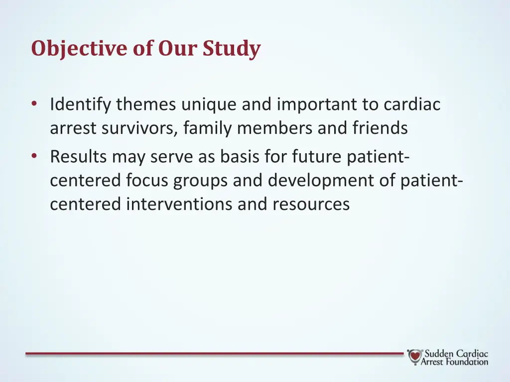 objective of our study