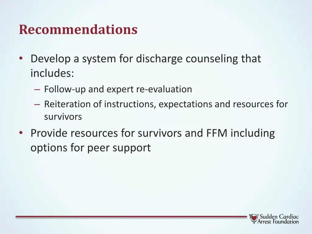 recommendations